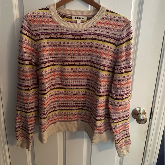 Women’s BODEN Fair Isle Pullover Sweater Size L - Picture 1 of 4